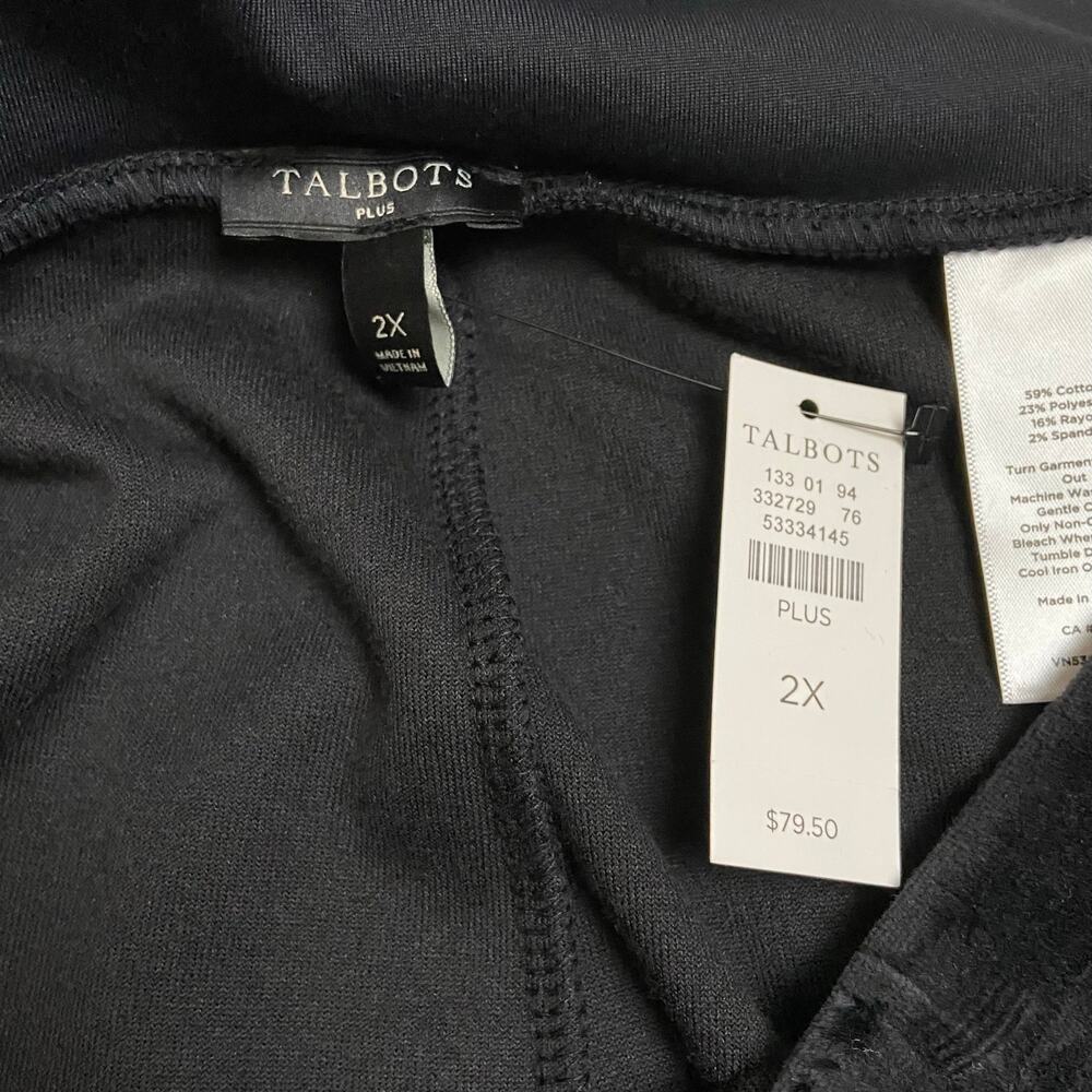 Talbots Women's Black Velour High Rise Lounge Legging Pants Size 2X NWT - Picture 7 of 13